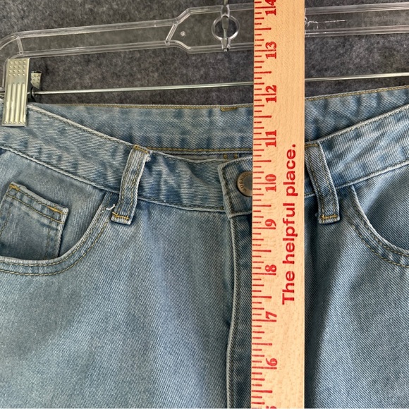 MY LITTLE MUSHROOM BIU High Rise Cropped Light Wash Blue Denim Jeans Size Small - Picture 4 of 10